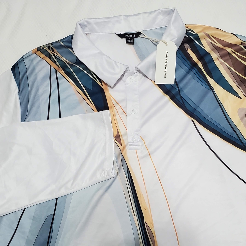 Ouku Mens Abstract Design Button Down Shirt XL NEW - Picture 7 of 9